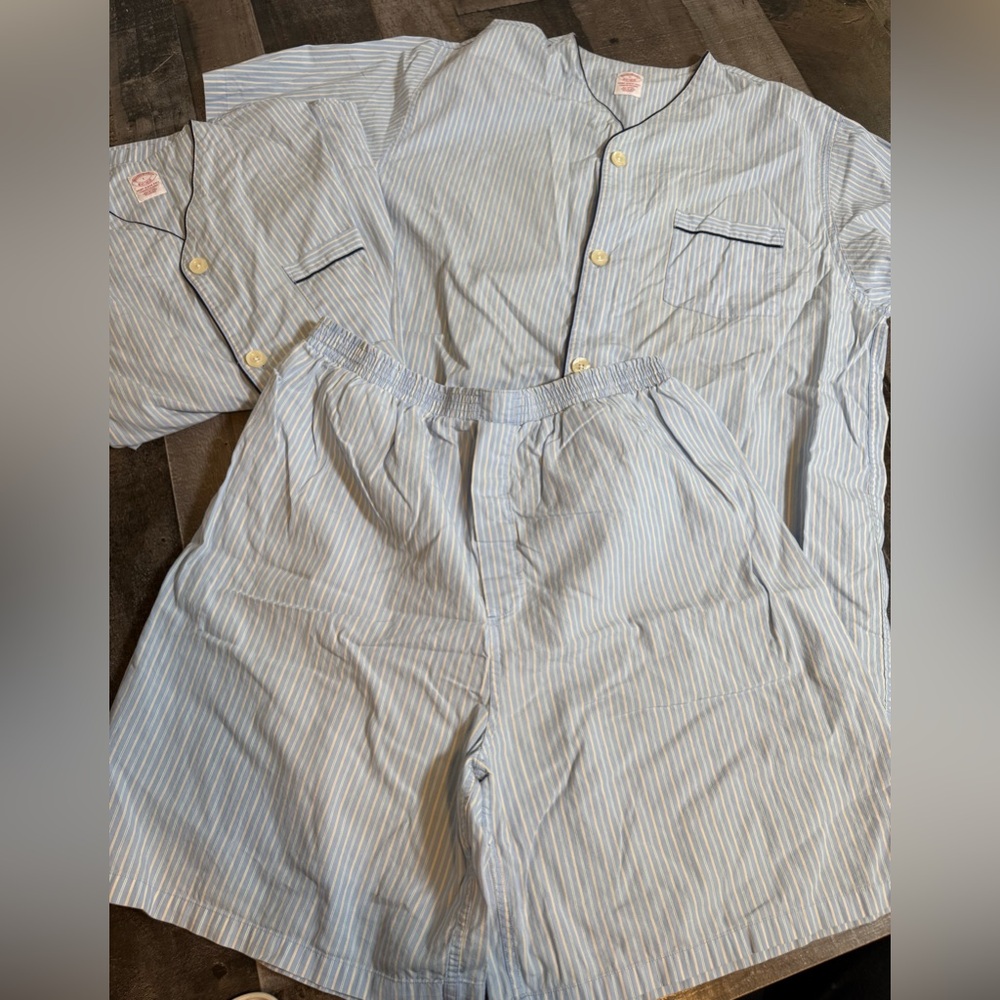 Brooks Brothers Pajama Set Cotton /Short & 2 Tops Preppy Classic Size L Comfy